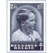 TEN/S Bélgica  Belgium  Nº 446  1937   Día del sello Efigie del príncipe Baudouin Lujo
