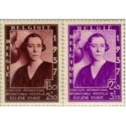 Bélgica - 457A/57B - 1937 Reina Elisabeth Lujo