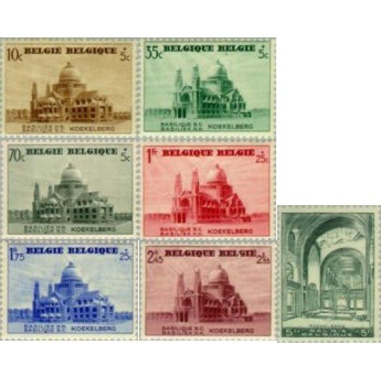 Bélgica - 471/77 - 1938 Para la Basíllica de Koekelberg MH