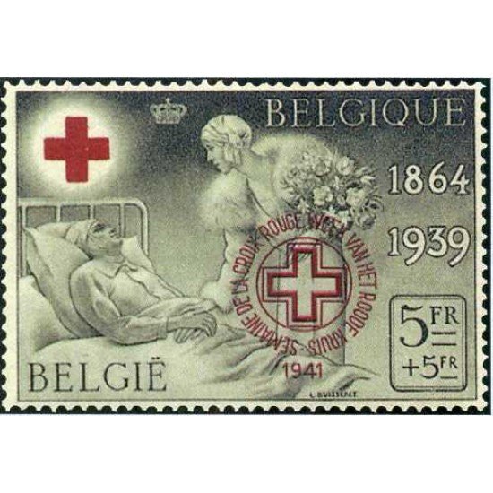 Bélgica 582B 1941 Feria filatélica de Bruselas Sello de 1939 Cruz Roja MNH