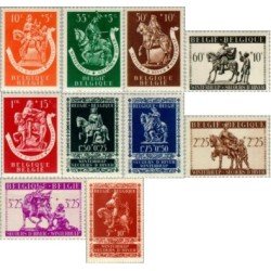 FAU5/S Bélgica Nº 603/12 1942-43 Iconografía de St. Martín Lujo FAU5/S Bélgica Nº 603/12 1942-43 Iconografía de St. Martín Lujo