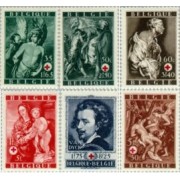 Bélgica - 647/52 - 1944 Cruz Roja Obras de Van Dyck Lujo