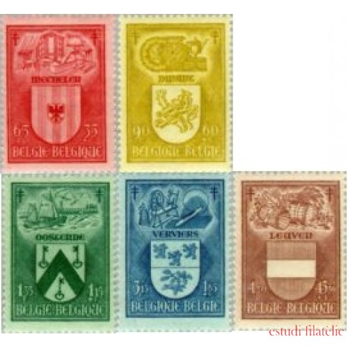 Bélgica - 743/47 - 1946 Escudos de ciudades Lujo