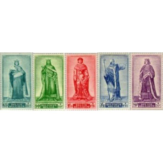 Bélgica - 751/55 - 1947 Por las víctimas de guerra Personajes Lujo