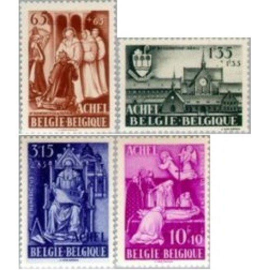 Bélgica - 773/76 - 1948 Por la abadía de Achel Lujo Bélgica - 773/76 - 1948 Por la abadía de Achel Lujo