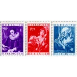 Bélgica - 792/94 - 1949 Por las obras culturales Cuadros de Jacob Jordaens Fijasellos