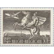 Bélgica 24 -A 1949 Centauro del sello Cartero a caballo Avión Lujo