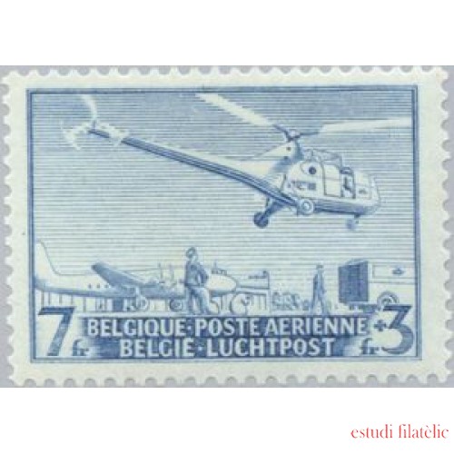 Bélgica 25 -A 1950 1er Circuito postal en helicóptero Sikorsky S 51 Lujo