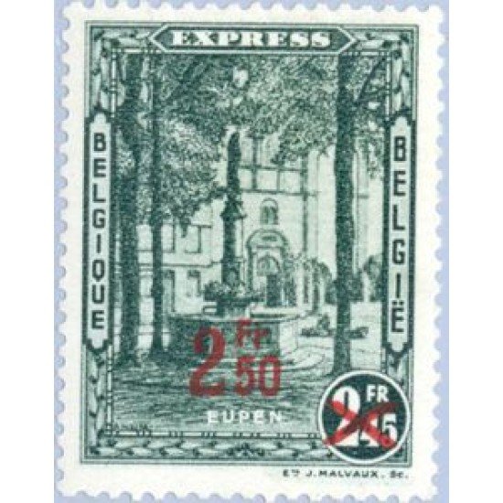 Bélgica - 6-U - 1932 Sello de 1929 Plaza Fijasellos
