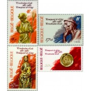 Bélgica - 1987/90 - 1980 Milenario del principado de Lieja 3 sellos + Hojita Bloque 56 Lujo