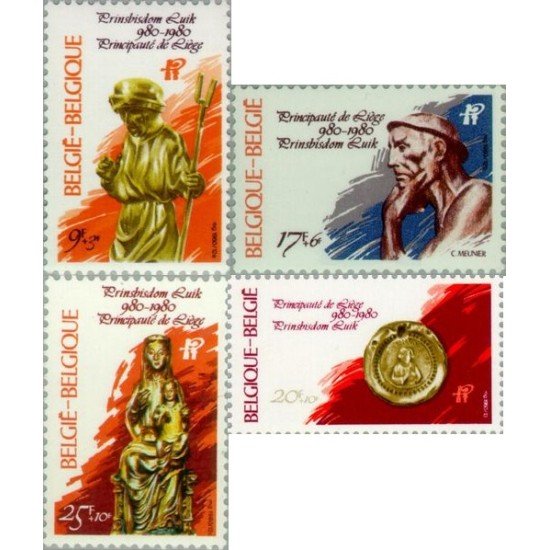 Bélgica - 1987/90 - 1980 Milenario del principado de Lieja 3 sellos + Hojita Bloque 56 Lujo Bélgica - 1987/90 - 1980 Milenario del principado de Lieja 3 sellos + Hojita Bloque 56 Lujo