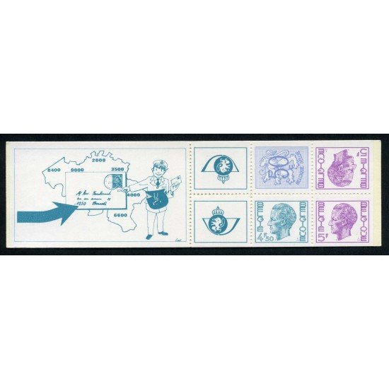 Bélgica - 1769-C - 1975 Carnet 4 valores Serie Balduino I León heráldico Lujo Bélgica - 1769-C - 1975 Carnet 4 valores Serie Balduino I León heráldico Lujo