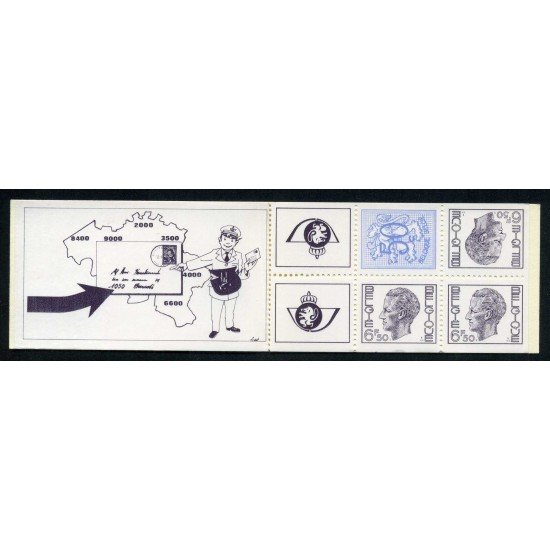 Bélgica - 1771-C - 1975 Carnet 4 valores Serie Balduino I León heráldico Lujo Bélgica - 1771-C - 1975 Carnet 4 valores Serie Balduino I León heráldico Lujo
