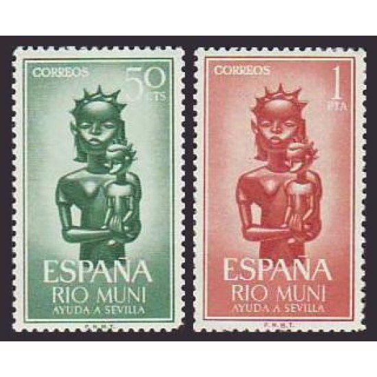 Rio Muni 35/36 1963 Ayuda a Sevilla Virgen con el niño Virgin MNH Rio Muni 35/36 1963 Ayuda a Sevilla Virgen con el niño Virgin MNH