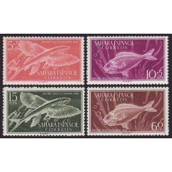 Sahara 116/19 1954 Día del Sello Fauna (peces)  Fish MNH