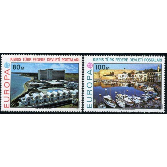 BA1/S Chipre turco Turkish Cyprus  Nº 32/33  1977 Europa Paisajes Lujo