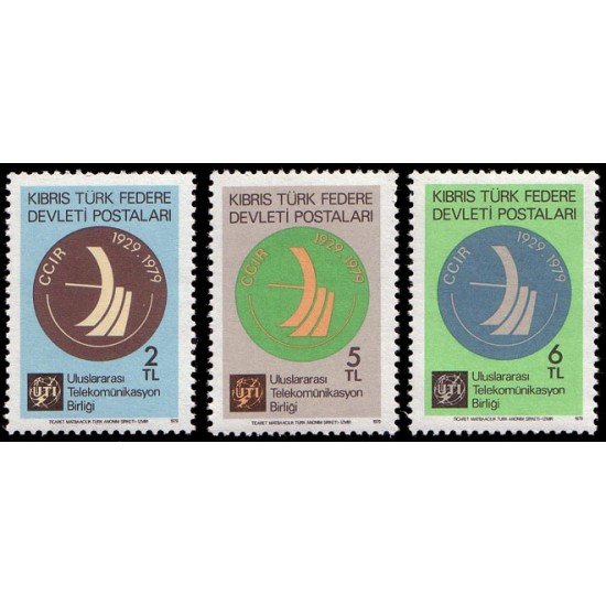 Chipre turco - 64/66 - 1979 50º Aniv del CCIR Emblema Lujo